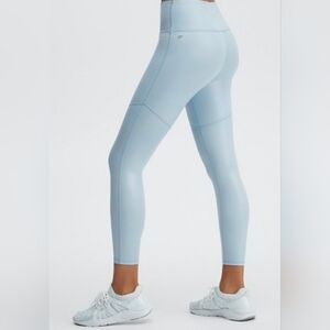 PureLuxe High-Waisted Iridescent Powder Blue 7/8 Legging Size Small